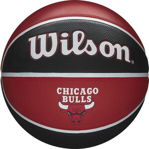 фото Мяч баскетбольный wilson nba team tribute chicago bulls, арт. wtb1300xbchi, р.7, резина, красно-черный