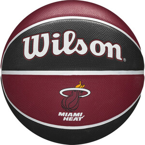 фото Мяч баскетбольный wilson nba team tribute miami heat, арт. wtb1300xbmia, р.7, резина, бордово-черный