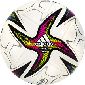 фото Мяч футбольный сувенирный adidas conext 21 mini, арт. gk3487, р.1, тпу, 6 пан, термосш, бело-желто-красно-сине-зеленый