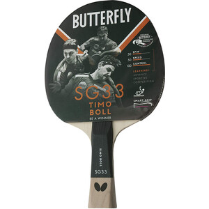 Ракетка для настольного тенниса Butterfly Timo Boll SG33, для начинающих, накладка 1,5 мм ITTF, анатом./кон. ручка