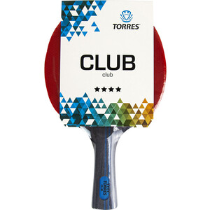 фото Ракетка для настольного тенниса torres club 4*, арт. tt21008, для тренировок, накладка 2,0 мм, конич. ручка