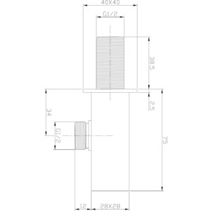 фото Шланговое подсоединение aquanet square хром (252256)