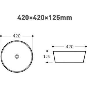 фото Раковина накладная aquanet smart 40 черная (273686)