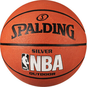 фото Мяч баскетбольный spalding nba silver series outdoor арт. 83-015z, р.6, резина, коричневый