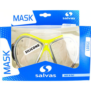 фото Маска для плавания salvas phoenix mask, арт. ca520s2gysth, зак.стекло, силикон, р. senior, сереб/жёлт