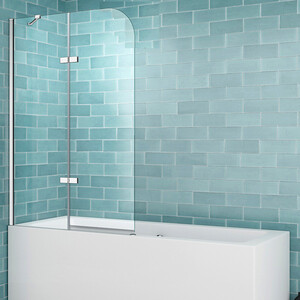 Шторка для ванны Abber Ewiges Wasser 120х140 профиль хром, стекло прозрачное (AG51120) шторка для ванной fixsen california fx 2500