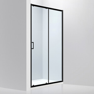 Душевая дверь Abber Schwarzer Diamant 140х190 прозрачная, черная (AG30140B) ваза трубка 147 h 50 см d 14 5 см толщина стекла 3 мм прозрачная 7 5 л