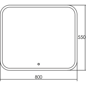 фото Зеркало grossman comfort 80х55 сенсор (380550)