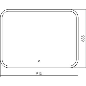 фото Зеркало grossman comfort 90х70 сенсор (690680)