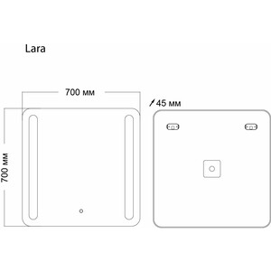фото Зеркало grossman lara 70х70 led сенсор (137070)