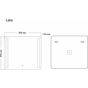 фото Зеркало grossman lara 90х80 led сенсор (139080)