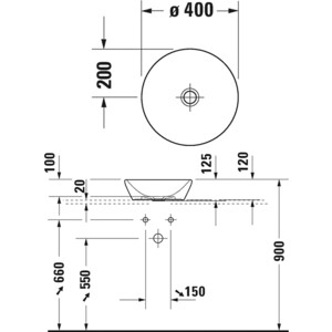 фото Раковина накладная duravit d-neo 40 (2371400070)