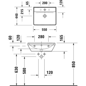 фото Раковина duravit d-neo 55 (2366550000)