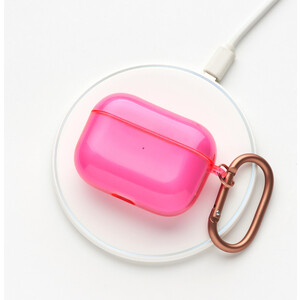 Чехол для наушников Deppa TPU Neon для AirPods Pro, карабин, розовый. - фото 2