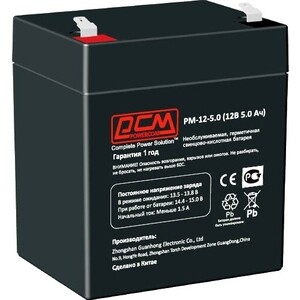 Батарея PowerCom PM-12-5.0 (PM-12-5.0) батарея для ибп powercom pm 12 7 2 12в 7 2ач pm 12 7 2