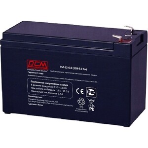 Батарея PowerCom PM-12-6.0 (PM-12-6.0) батарея для ибп powercom pm 12 7 2 12в 7 2ач pm 12 7 2