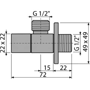 Угловой вентиль AlcaPlast с фильтром 1/2" квадратный (ARV004)