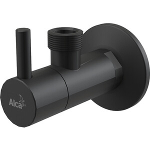 Угловой вентиль AlcaPlast с фильтром 1/2'' круглый, черный матовый (ARV003-BLACK) кнопочный сливной вентиль для писсуара alcaplast ats001