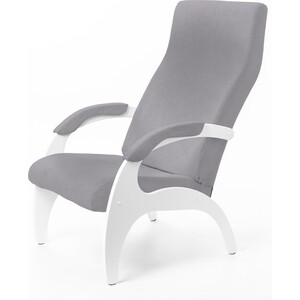 фото Мебелик кресло пиза ткань серый, каркас белый