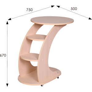Подкатной столик Мебелик Стелс молочный дуб (П0003919)
