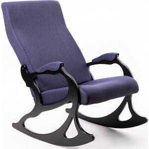фото Мебелик кресло- качалка санторини ткань деним, каркас венге