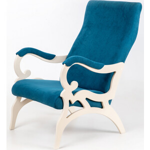 фото Мебелик кресло венеция ткань бирюза, каркас дуб шампань