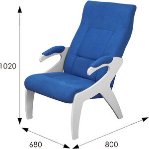 фото Мебелик кресло монти ткань индиго, каркас белый