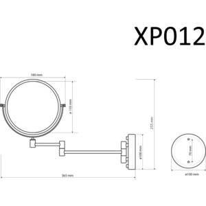 фото Зеркало косметическое sapho diamond 150 мм, бронза (xp012)