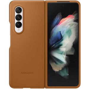 фото Чехол (клип-кейс) samsung для galaxy z fold3 leather cover коричневый (ef-vf926laegru)