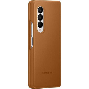 фото Чехол (клип-кейс) samsung для galaxy z fold3 leather cover коричневый (ef-vf926laegru)