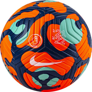 фото Мяч футбольный nike premier league strike dc2210-809, р. 4, 12 панелей оранжевый-синий