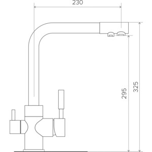 Смеситель для кухни Tolero высокий Дуо под фильтр, №001 серый металлик (627574)