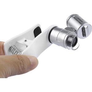 Микроскоп Kromatech 60x мини, с креплением для смартфона, подсветкой (2 LED) и ультрафиолетом (9882-