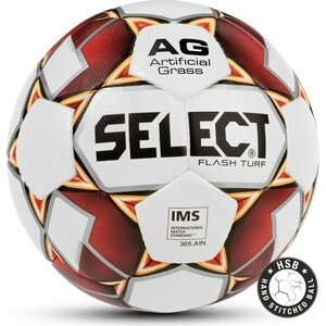Мяч футбольный Select Flash Turf IMS бел/крас/оранж, 5 Flash Turf IMS бел/крас/оранж, 5 - фото 1