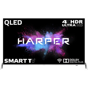 QLED Телевизор HARPER 55Q850TS (55'', 4K UHD, Smart TV, Android, Wi-Fi, серый)