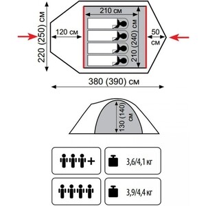 фото Палатка tramp lite camp 4 песочный