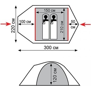 фото Палатка tramp mountain 2 (v2) серый