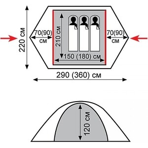 фото Палатка tramp peak 3 (v2) серый