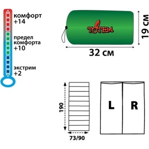 фото Спальный мешок totem woodcock олива, l