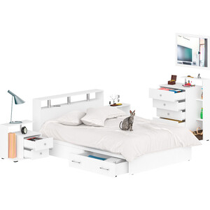 Комплект мебели СВК Камелия спальня № 12 белый 140х200 от Техпорт