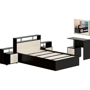Комлект мебели СВК Камелия спальня № 6 венге/дуб лоредо 120х200 от Техпорт