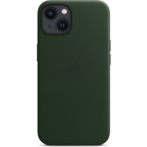 фото Чехол apple iphone 13 leather case with magsafe - sequoia green (mm173ze/a)