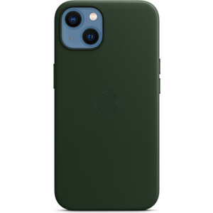 фото Чехол apple iphone 13 leather case with magsafe - sequoia green (mm173ze/a)