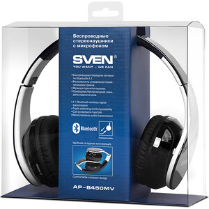 Гарнитура Sven AP-B450MV, черный-белый (Bluetooth) (SV-012694) AP-B450MV, черный-белый (Bluetooth) (SV-012694) - фото 5