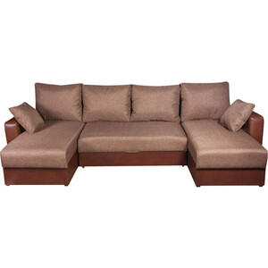 фото Диван интер мебель гамбург п-образный рогожка коричневая