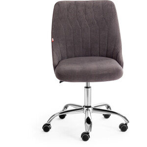Кресло TetChair Swan флок серый 29 компьютерное кресло tetchair кресло trendy 22 кож зам ткань зеленый серый 36 001 12