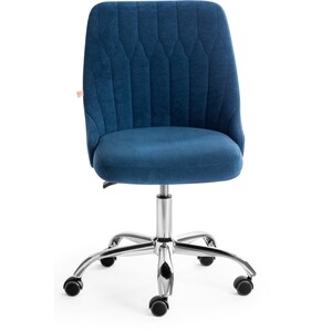 Кресло TetChair Swan флок синий 32 компьютерное кресло tetchair кресло rio флок кож зам синий металлик 32 36