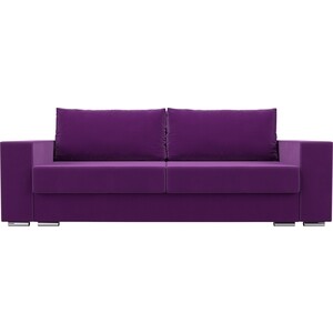 Прямой диван АртМебель Исланд микровельвет фиолетовый