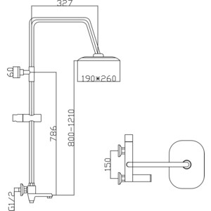 Душевая система Mixline ML2412 со смесителем и изливом, хром (4627173719117)