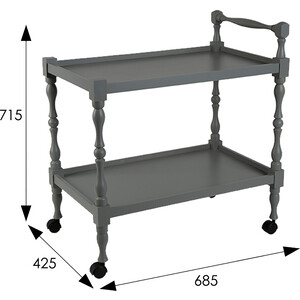 Стол сервировочный Мебелик Бридж серый (П0004687)